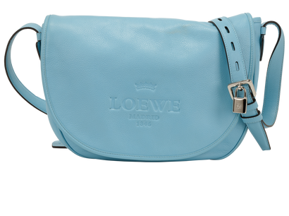 Heritage Messenger, &pound;420, Handbags, Blue, Leather, Front view